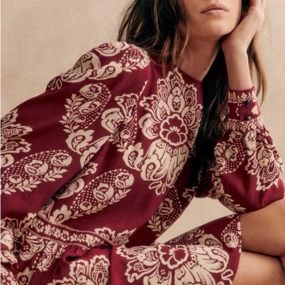 Sezane Andrea Dress in Ornamental, Size 36, NWT